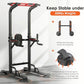 soges Power Tower Pull Up Bar Station, Dip Station for Home Gym, Height Adjustable Heavy Duty Strength Home Training Fitness Workout Equipment