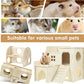Hamster Toys 5-Piece Set ，Hamster House, Swing, Climbing Ladder, Seesaw & Exercise Wheel，Pet DIY Sport Exercise Toys Set, Small Animal Habitat Accessories ，Gerbils, Mice（Natural Wood）
