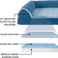 Furhaven Cooling Gel Dog Bed for Large Dogs w/ Removable Bolsters & Washable Cover, For Dogs Up to 95 lbs - Two-Tone Plush Faux Fur & Suede L Shaped Chaise - Marine Blue, Jumbo/XL