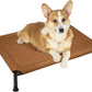 Veehoo Soft Plush Elevated Dog Bed, Raised Dog Beds with Heavy Duty Frame, Non-Slip Silicon Feet, Washable & Breathable Pet Cot for Indoor or Outdoor Use, 35" x 22", Brown, CWC2432A