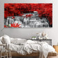 Yxbhhym Black White and Red Waterfall Canvas Wall Art- Red Tree Prints Landscape Posters Framed Picture - Nature Forest Scenery Paintings for Living Room Bedroom Home Office Wall Decor- Large