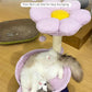 Flower Cat Scratching Post, 28" Cute Cat Tree Tower for Indoor Cats with Large Hammock Soft Perch Bed, Replaceable Toy Ball for Kittens, Purple