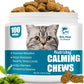 Cat Calming Treats - 100 Count Salmon Chews with Organic Chamomile & Ginger, Stress Relief Supplement for Separation Anxiety, Vet Visits & Thunderstorms (Salmon)