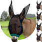 Donkey Fly Mask with Long Ears (Aqua) Made in USA - Mule Fly Mask with Ears Protection from Insects and Bugs, Small Donkey Soft Mesh Fabric with Adjustable Fastener, Face Cover Supplies for Donkeys