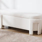 Kmax 50" Storage Ottoman Bench Modern Faux Fur Boucle Entryway Bench Comfy Upholstered End of Bed Bench for Hallway Entrance Bedroom Corner, White