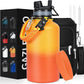 Insulated Water Bottle 64 oz, Half Gallon Water Jug Cold 48H, BPA Free Stainless Steel Bottles with Straw/Chug 2-in-1 Lid, Bag, Paracord Handle, Silicone Boot, Sports Gym School Metal Flask