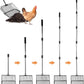 10inch Chicken Poop Scooper, Chicken Coop Scoop for Poop, 4 Sections Extended with 22 to 77inch Stainless Steel Adjustable Handle, Litter Scooper Sifting Shovel