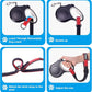 PetBonus Short Dog Leash, Safety Wrist Strap for Retractable Dog Leash, Reflective Design and Adjustable Soft Padded Handle, Extra Layer Security for Pet Stroller (Red) 1 Pack