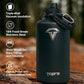 One Gallon Water Bottle,128oz Insulated Water Flask Stainless Steel Vacuum, Cold for 48 Hrs,BPA-Free & Leakproof -with Paracord Handle,Strap,Straw Spout Lids,Large Jug for Gym Sports,Black