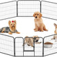 BestPet | Dog Playpen | 24 Inch, 12 Panels | Heavy Duty Metal Pet Exercise Pen | Indoor Outdoor Fence Panels | Rust-Resistant, Removable, Tool-Free Setup | Anti-Skid, Expandable Design