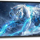 Quorin White Tiger Large Wall Art Wild Animal Pictures Lightning Tiger Wall Decor Snowy Mountain Canvas Print Painting Artwork for Bathroom Living Room Bedroom 60L x 30W
