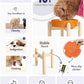 LE TAUCI Ceramic Slow Feeder Puzzle Bowl Elevated 1.5 Cup with Wooden Stand for Small & Medium Dog, Fast Eater Food Bowl Sun Orange