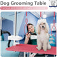 VFK 47'' Large Dog Grooming Table Stainless Steel Foldable Grooming Table for Dogs at Home Adjustable Height Arms Pet Station with Nooses, Mesh Tray, Tool Organizer