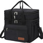 Maelstrom Lunch Box, 23L Insulated Lunch Bag, Expandable Double Deck Cooler Bag, Lightweight Leakproof Tote Bag With Side Tissue Pocket, Suit For Men and Women, Black