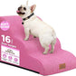 Dog Ramp and Stair for Bed 16" H-20 H,3-Step Cat Stair for Sofa and Chair,4-Step Dog Ramp for High Bed and Window,Durable Nonslip Fabric Cover for Indoor (Pink-16 H, Pet Friendly, 3)