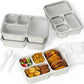 Large Capacity Bento Box for Adults, 4-Piece Set – Stackable Lunch Box with 4 Compartments, Microwave & Dishwasher Safe, Reusable Meal Prep Containers, Snack Containers for Kids & Adults (White)