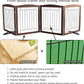 ZJSF Freestanding Dog Fence Indoor, Foldable Dog Gate for Doorways, Stairs or Hallways, Sturdy Wood Extra Wide Pet Gate with Support Feet for The House, Brown, 32 "Height-4 Panels
