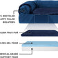 Furhaven Cooling Gel Dog Bed for Large Dogs w/ Removable Bolsters & Washable Cover, For Dogs Up to 125 lbs - Plush & Velvet L Shaped Chaise - Deep Sapphire, Jumbo Plus/XXL