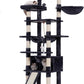 Heybly Tall Cat Tree, 78-inch Multi-Level Cat Tower for Indoor Cats, 2 Widened Plush Perches Cat Condo with Scratching Board and Big Caves, Smoky Gray HCT033G