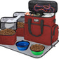 Dog Travel Bag Airline Approved–Pet Travel Tote with Collapsible Bowls,Food Containers & Feeding Mat–Multi-Pocket Organizer for Dogs & Cats, Durable & Water-Resistant for Hiking,Trips,Outdoors