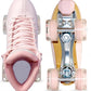 Roller Skates for Women or Men with Height Adjustable Rubber Stoppers Retro Suede Quad Roller Skates for Outdoor and Indoor