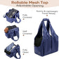 Dog Purse Carrier for Small Dogs, Cats, and Puppies – Soft-Sided Travel Pet Tote Bag with 4 Large Pockets, Foldable, Lightweight, Fits Pets up to 15 lbs, for Travel, Outings (Dark Blue)
