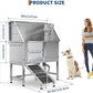 50" Stainless Steel Professional Dog Washing Station - Pet Bathing Tub w/Non-Slip Ramps | Slip-Resistant Floor Grate | for Large/Medium/Small Dogs