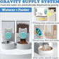 kathson Rabbit Gravity Auto Feeder Set 35oz Hanging Automatic Food Water Dispenser Cage Automatic Feeder Set for Rabbit Chinchilla Guinea Pig Hedgehog Ferret Kitty Puppy (Blue)