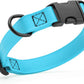 Dogline Biothane Waterproof Dog Collar with Quick Release Buckle Strong Coated Nylon Webbing with Odor- Proof for Easy Care Easy to Clean Fits Small Medium Large Dogs, Cyan Blue 5/8" W 9-14" L