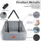 Dog Car Seat for Medium & Large Dogs Up to 55lbs, Memory Foam Cushion, Washable Cover, Safety Straps & Non-Slip Base(Grey,Large)