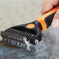 Pet Grooming Tool - 2 Sided Undercoat Rake for Cats and Dogs - Safe Dematting Comb for Easy Mats & Tangles Removing - No More Nasty Shedding and Flying Hair