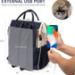 LOVEVOOK Diaper Bag Backpack, Baby Bag with Changing Station, Large Diaper Backpack for Mom Dads, Waterproof Leather Mommy Bag for Boy and Girl, Travel Essential Baby Shower, Navy Blue-Beige