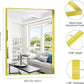 Gold Bathroom Mirror, 36x48 Inch Rectangular Framed Mirror, Large Wall Mounted Bathroom Vanity Mirror Over Sink for Bedroom,Restroom, Living Room, Hangs Vertically or Horizontally