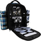 apollo walker Picnic Backpack Bag for 2 Person with Cooler Compartment, Detachable Bottle/Wine Holder, Fleece Blanket, Plates and Cutlery Set