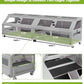 GUTINNEEN Guinea Pig Cage, Hamster Cage with Chew-Proof Aluminum Edges & Leak-Proof PVC Layer, Small Animal Cage with 4-Wheel Design, Acrylic/Mesh Panels for Ferrets, Rats