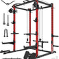 Eonfit E2 Power Cage，1500LB Squat Rack with Cable Crossover System.Multi-Function Power Rack for Home Gum.All-in-One Squat Rack with More Training Attachments