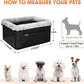 JOEJOY Deluxe Dog Booster Seat with Sturdy Metal Frame and Safety Leash for Small Pets up to 20 lbs - Portable Puppy Dog Car Seat with Thick Cushion and Storage Pockets for Small Dogs, Black
