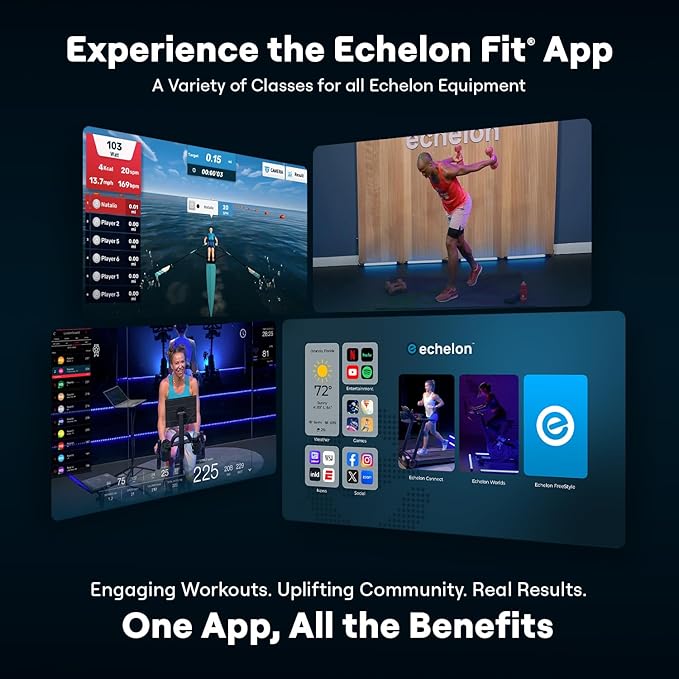 Echelon Stair Climber Sport for Low Impact Cardio at Home – Foldable Design, 3 Incline Levels, Adjustable Resistance, 3 inch Display, Bluetooth, 2 Handle Positions (Battery Powered)