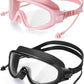 Adult Swimming Goggles,Leak-Proof,Anti-Fog Pool Glasses,Wide View Swim Goggles with Ear Plugs and Nose Clip