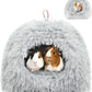 YUEPET Guinea Pig Bed Plush Calming Hideout, Warm Rabbit Hide for Hamsters Hedgehogs Ferrets Dwarf Rabbits and Other Small Animals(Grey)