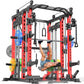 Power Cage,1600lbs Multi-Function Power Rack with Adjustable Cable Crossover System and More Training Attachment, Weight Cage for Home Gym