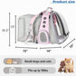 Lollimeow Cat Carrier Backpack, Bubble Dual Expandable Backpack Carrier, Pets and Small Dogs,Airline-Approved, Designed for Travel, Hiking, Walking & Outdoor Use (Dual Expandable-Pink)