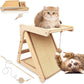 Cat Scratching Pads Sisal Pad Kitten Scratchers Ramp Kitty Scratcher Sisal Cat Scratcher Solid Wood Cats Scratching Board Platform Style (with Wooden Cat Teaser)