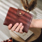 Real Leather Wallet Functional RFID Bifold Passport Holder Travel (Coffee)