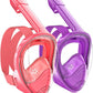 QingSong Kids Snorkel Mask Full Face, Snorkeling Set with Camera Mount, Foldable 180 Degree Panoramic View Snorkeling Gear Anti-Fog Anti-Leak
