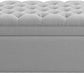 51" Fabric Storage Ottoman Bench, Upholstered Rectangle End of Bed Storage Ottoman Tufted Living Room Bedroom Bench with Safety Hinge, Solid Wood Legs, Loads 500 lb(Light Grey)