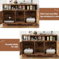 Cat Litter Box Enclosure for 2 Cats, 47" Double Hidden Litter Box Furniture with Scratch Pad, Farmhouse Indoor Litter Box Cabinet Cat Washroom, Rustic Brown