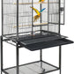 ZENY 53-Inch Bird Flight Cage, Wrought Iron Standing Large with Rolling Stand for Cockatiels Pet Parrot Parakeet Lovebird Canary Finch (Black)