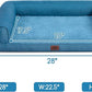 Hollypet Orthopedic Dog Bed for Medium Dogs, Supportive Foam Pet Couch with Removable Washable Cover and Non-Slip Bottom, Waterproof Lining Dog Sofa Bed, Blue, M (28 * 22.5 * 7.5)