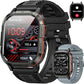 Smart Watch for Men Fitness Tracker: Make/Answer Call Military Smart Watches for Men Digital Watches Run Waterproof Smartwatch Android Phones iPhone Samsung Compatible Heart Rate Monitor Orange Black